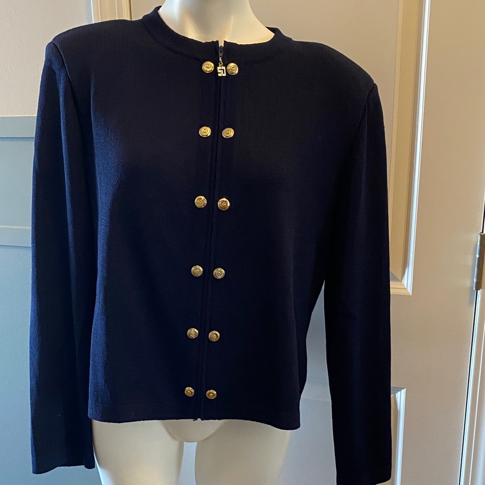 St. John Collection Navy Blazer with Gold Buttons